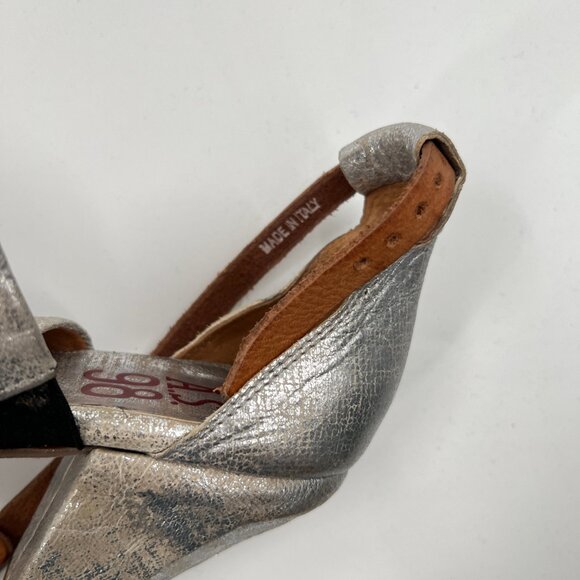 A.S 98 Leather Metallic Ankle Straps Heel Sandals - Picture 6 of 6